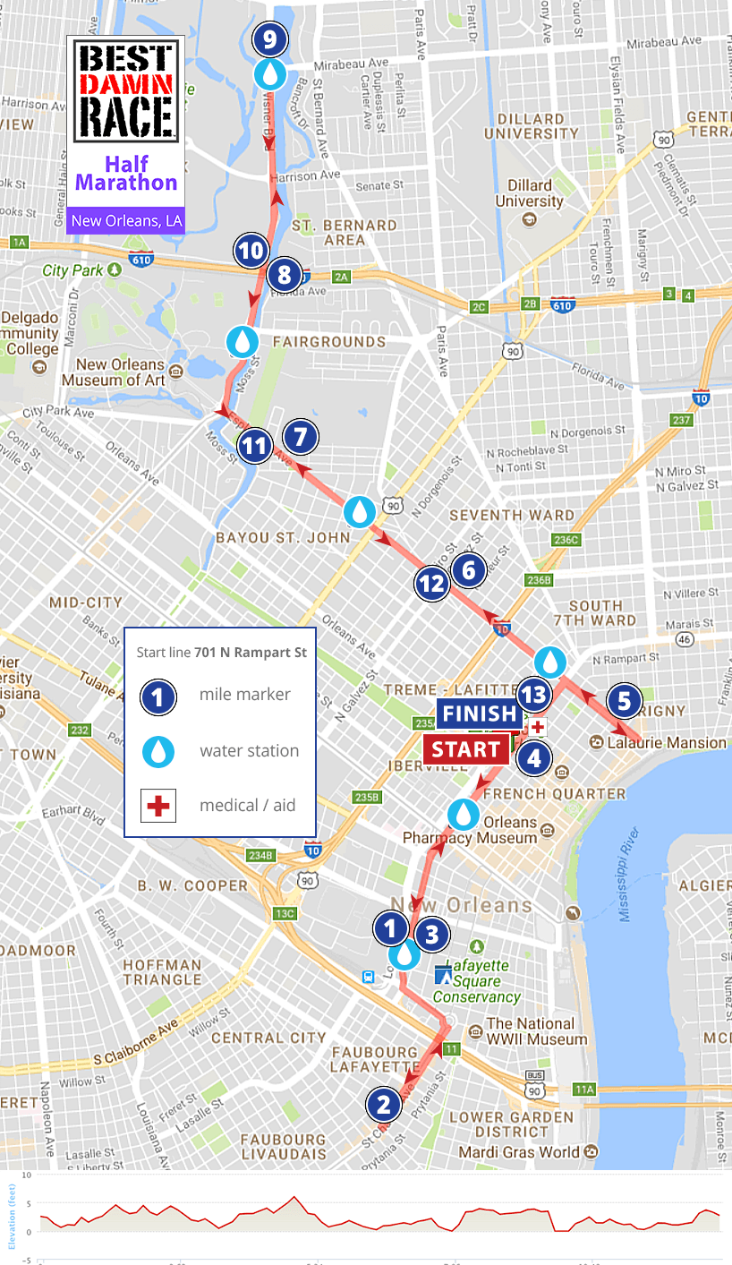 Course Maps Best Damn Race New Orleans