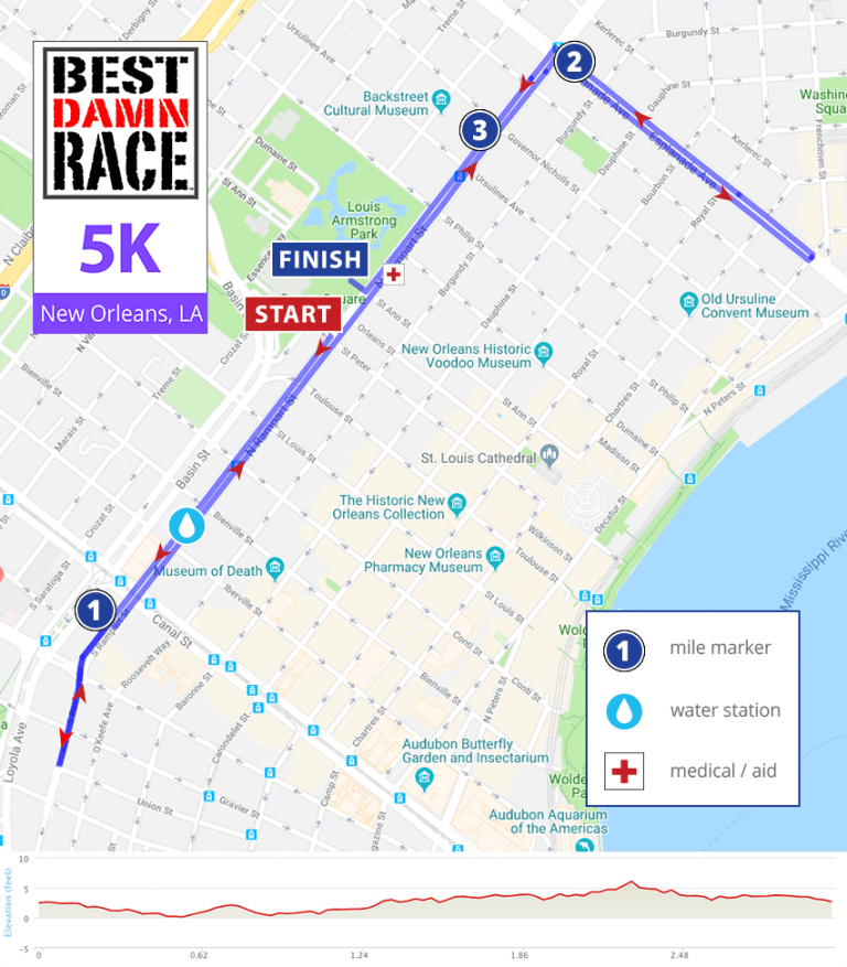 Course Maps Best Damn Race New Orleans